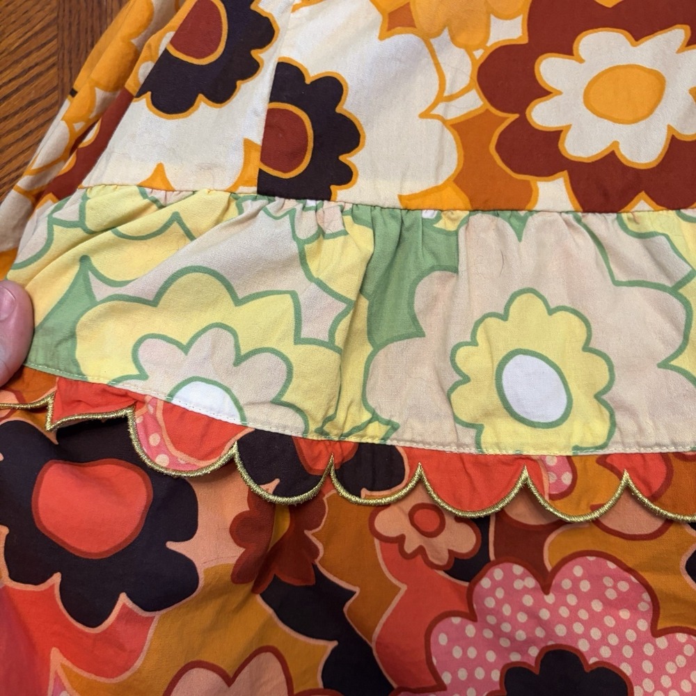 Celia B Peridot Dress Floral Tiered Maxi Dress Large Scalloped Ruffle Luxury Fun - Picture 14 of 16